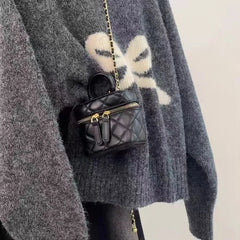 Bow Knitted Full Sleeves Sweater