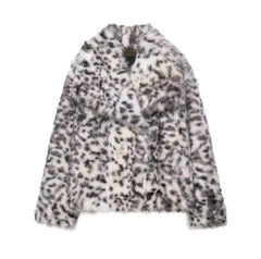 Leopard Print Faux Fur Coat