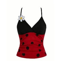 Bee Ladybug Spaghetti Strap Crop Top