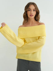 Off Shoulder Knit Sweater