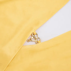 Yellow Satin Plunge Halter Mini Dress