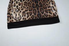 Sequin Leopard Print Mini Dress