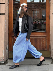 Striped Drawstring Puff Pants