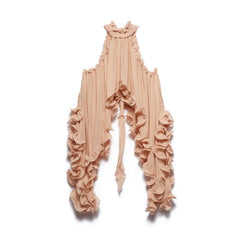 Pink Halter Ruffles Top And Mini Skirt Set