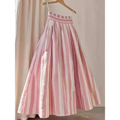 High Waist A-Line Midi Skirt