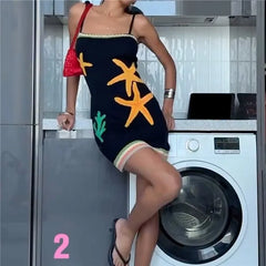 Black Starfish Knit Mini Dress