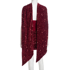 Scarf Collar Sequin Strapless Mini Dress