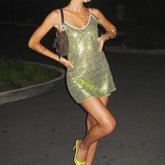 Sequin Strap Mini Dress