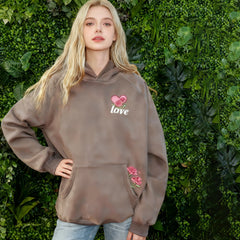 Bouquet Flower Print Hooded Sweatshirt