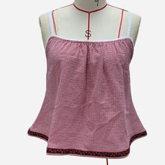 Stripe Colourful Trim Spaghetti Strap Top