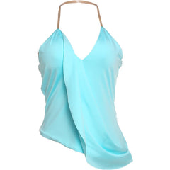 Asymmetrical Hem Transparent Strap Tank Top