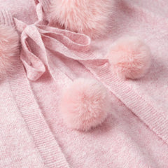 Faux Fur Tie Up Cloak Cape