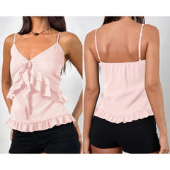 Chiffon Ruffled Trim Camisole Top