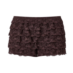 Layered Ruffle Lace Elastic Waist Shorts