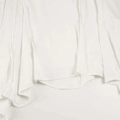 White Asymmetric Seam Midi Skirt