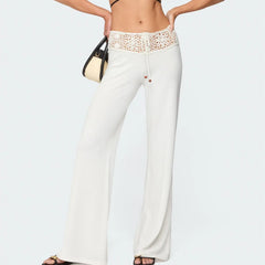 Crochet Knit Low Waist Pants