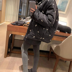 Bowknot Embroidered Reversible Coat