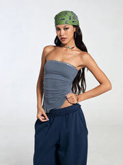 Button Patchwork Tank Top