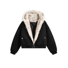 Fuax Fur Hooded Parkas