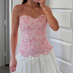 Floral Texture Tube Top