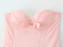 Wire Chest Boning Long Strapless Dress