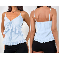 Chiffon Ruffled Trim Camisole Top