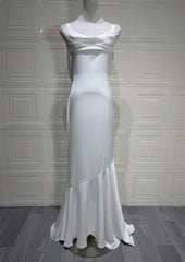 Mermaid Hem Open Back Cowl Strap Maxi Dress
