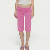 Fold Over Waist Yoga Capri Pants