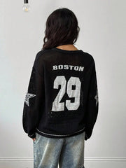 Number Sports Knit Jersey Top