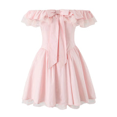 Off Shoulder Pink Mini Dress