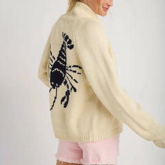 Lobster Knit Cardigan - Short O-Neck