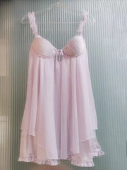 Ruffles Strap Babydoll Mini Nightdress