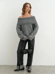 Off Shoulder Knit Sweater