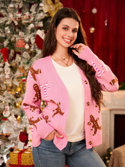 Candy Cane Button Down Christmas Cardigan