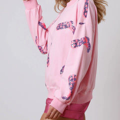 Sequin Boots Print Sweatshirt