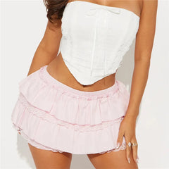 Low Rise Ruffle Frill Tiered Bloomer Mini Skort