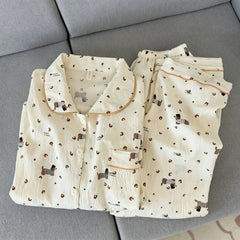 Dachshund Kawaii Print Pajama Set