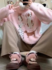 Pink Fuzzy Dog Sweater