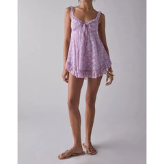 Lace Sweatheart Neck Lace Mini Slip Dress