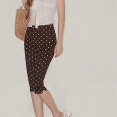 Polka Dot Print Capri Pants