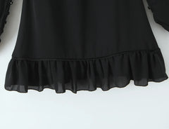 Long Sleeve Square Neck Ruched Bust Mini Dress