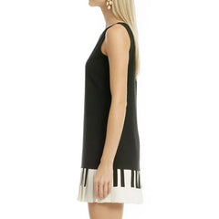 Black Pleated Piano Hem Tank Mini Dress