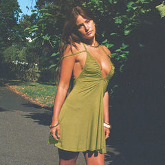 Ruched Strappy Mini Dress