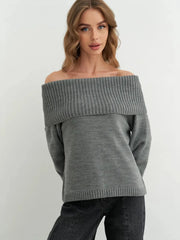 Off Shoulder Knit Sweater
