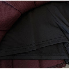 Patchwork Corduroy Pleated Mini Skirt with Belt