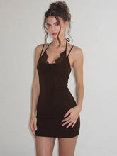Lace Patchwork Spaghetti Strap Mini Dress