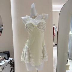 Lace Pachwork Babydoll Mini Nightdress