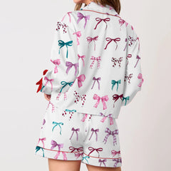 Bow/Boots Print Loungewear Pajama Set