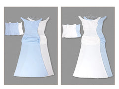 Off Shoulder Draped Corset Mesh Maxi Dress