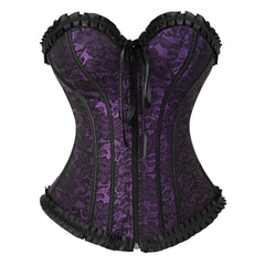 Satin Bow Lace Strapless Corset Top